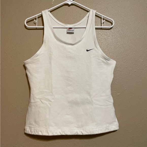 Vintage White Tag Nike Fitted Sleeveless Shirt Tank Top Athletic Women’s XL - Picture 1 of 5